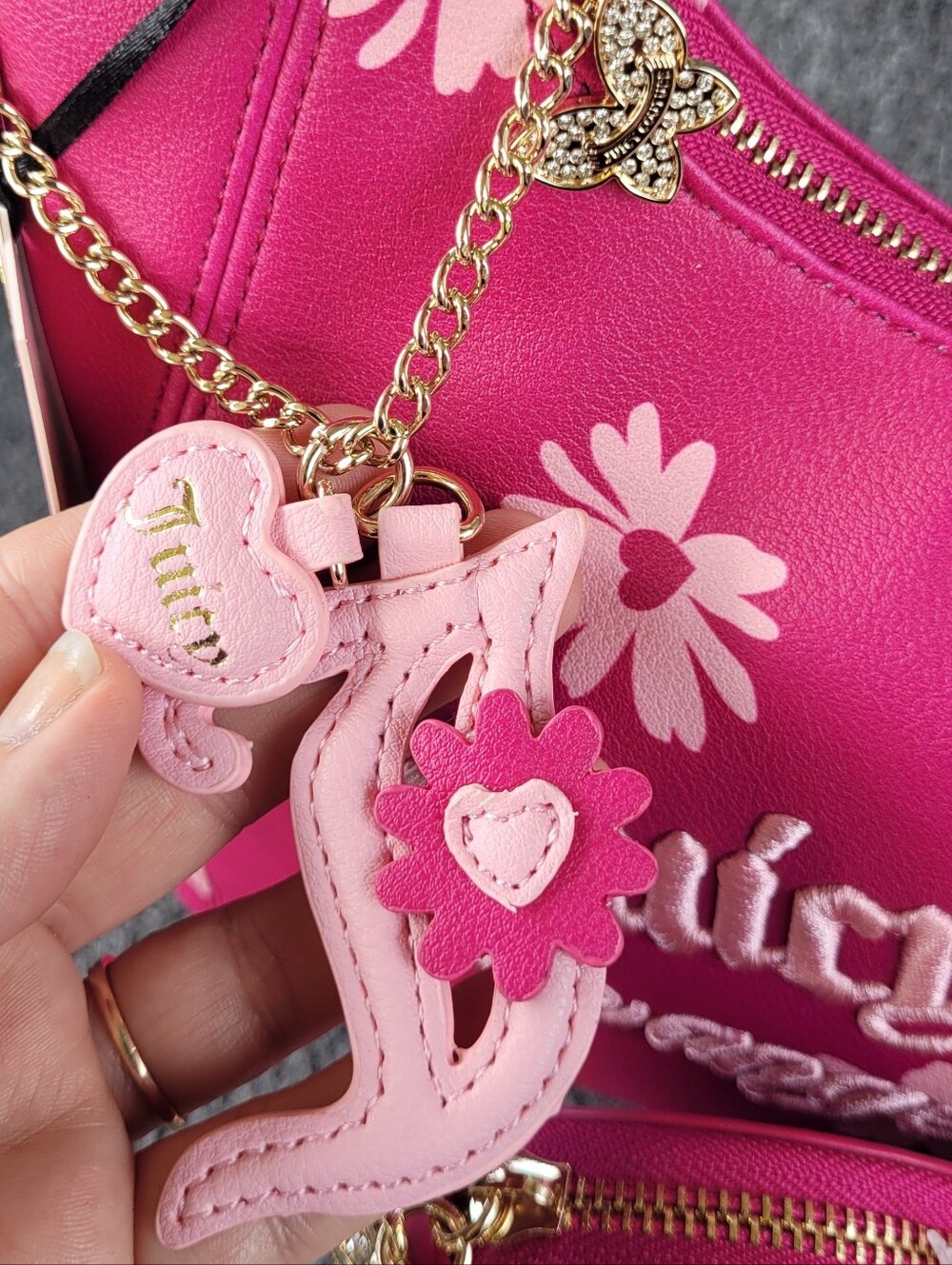 Juicy Couture Daisy For Juicy Hobo Handbag and Card Wallet In Raspberry Tart - Picture 9 of 11